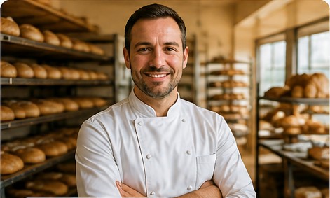 Portrait de Julien Moreau dans sa boulangerie